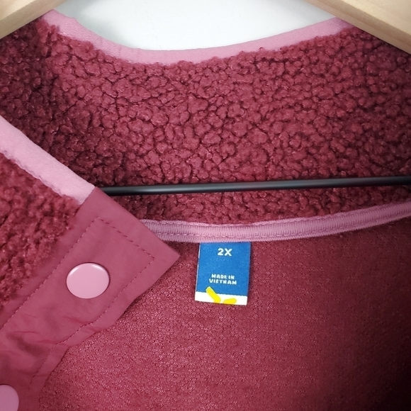 Old Navy Long Sleeve Oversized Two Tone Sherpa Sweatshirt 2X - Picture 6 of 9